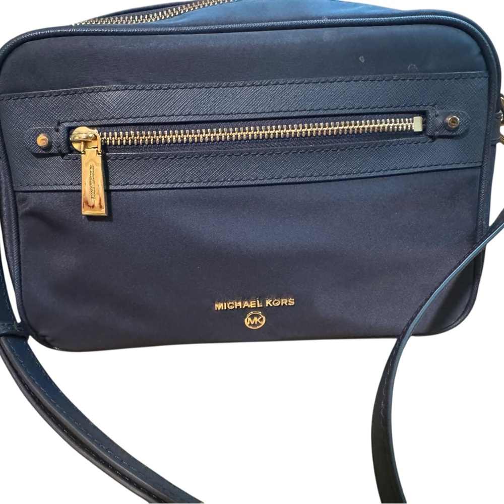 Michael Kors Midnight Blue nylon jet set Crossbody with Gold Details